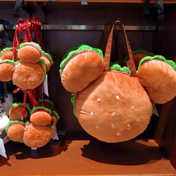 Japan Tokyo Disney Resort Limited Mickey Hamburger Tote Bag Burger Backpack - Picture 4 of 11